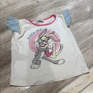 White and Blue Tom and Jerry Short Sleeve Tee